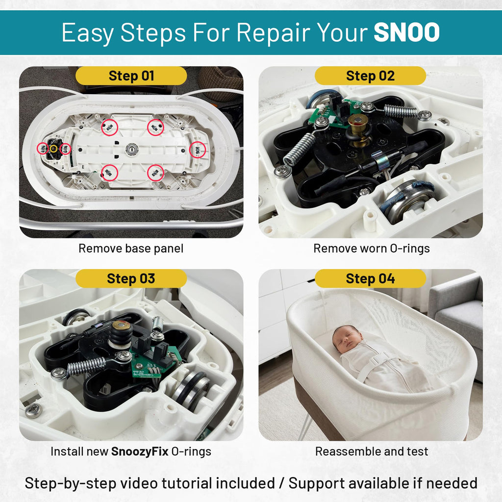 First steps for locating platform supports and motor O-rings during a SNOO repair
